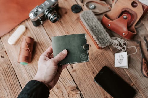 BIAL wallet open showing card slots and cash compartment